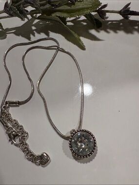Brighton Twinkle Grand Silver-Tone Necklace with Clear Crystal Pendant